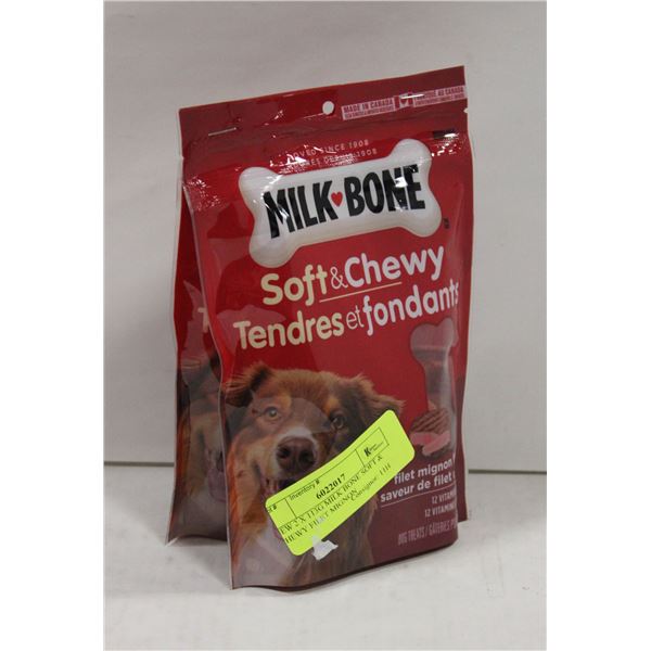 NEW 2 X 113G MILK BONE SOFT & CHEWY FILET MIGNON