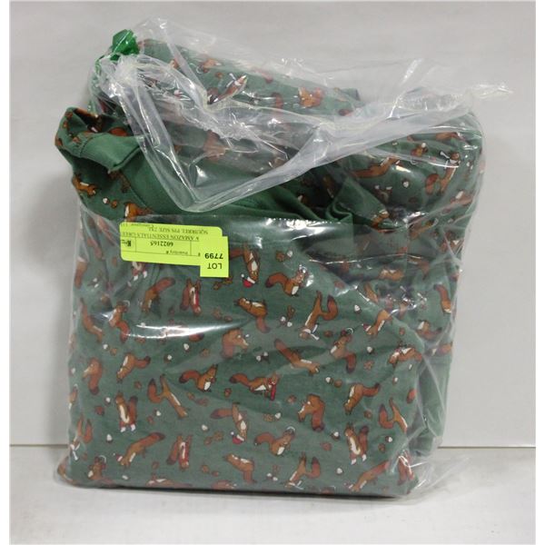 NEW AMAZON ESSENTIALS GREEN SQUIRREL PJS SIZE 2XL