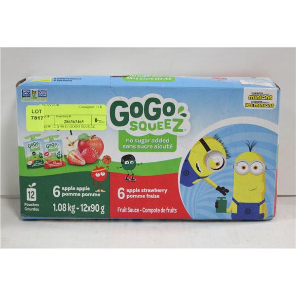 NEW 12 X 90 G  GOGO SQUEEZ POUCHES