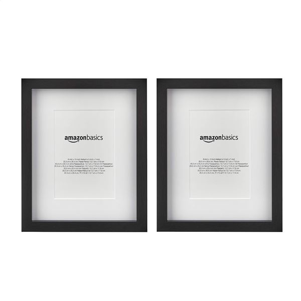 NEW AMAZON BASICS PHOTO FRAME WITH MAT 5" X 7"