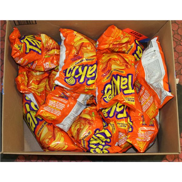 20 BAGS OF TAKIS INTENSE NACHO - NON SPICY ROLLED