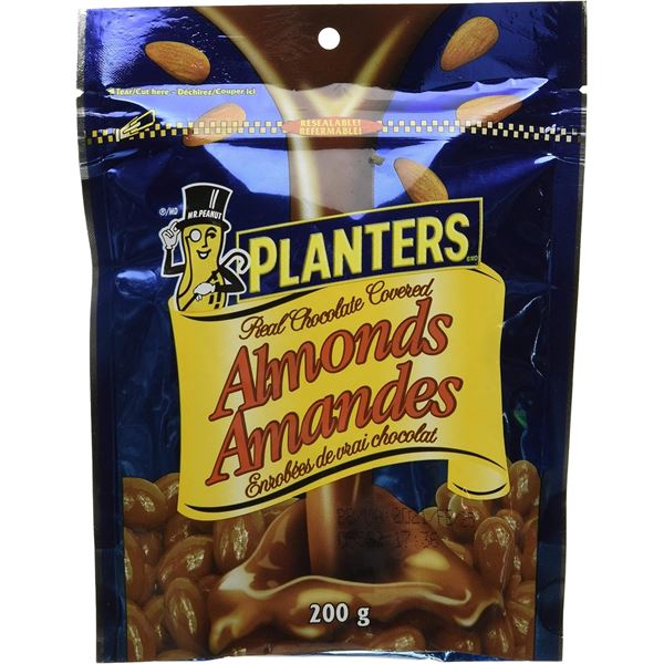 NEW PLANTERS MILK CHOCOLATE COVERED ALMONDS