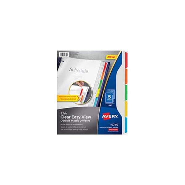 BRAND NEW AVERY 8 TAB PLASTIC DIVIDERS