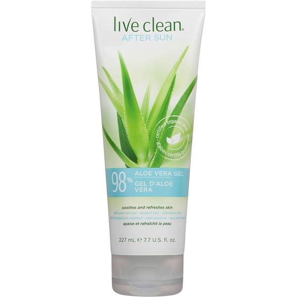 BRAND NEW 227ML LIVE CLEAN ALOE VERA GEL