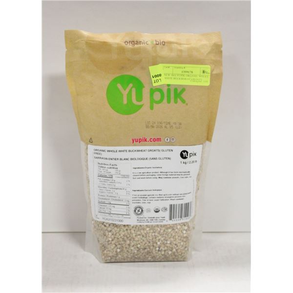 NEW 1KG YUPIK ORGANIC WHOLE WHITE BUCKWHEAT GROATS