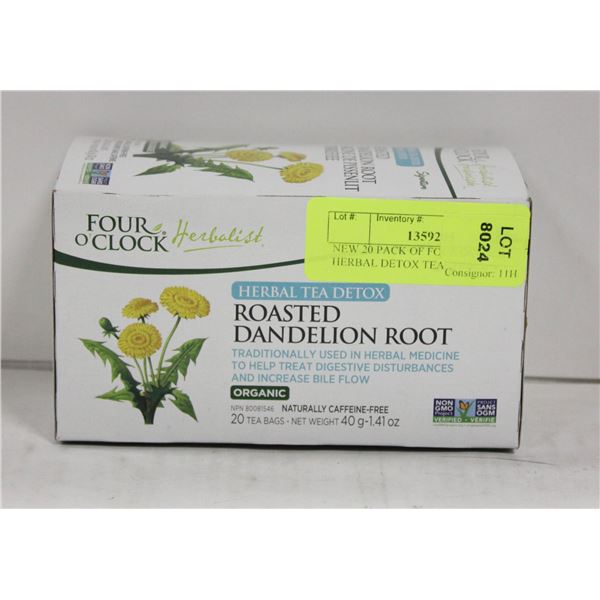 NEW 20 PACK OF FOUR OCLOCK HERBAL DETOX TEA