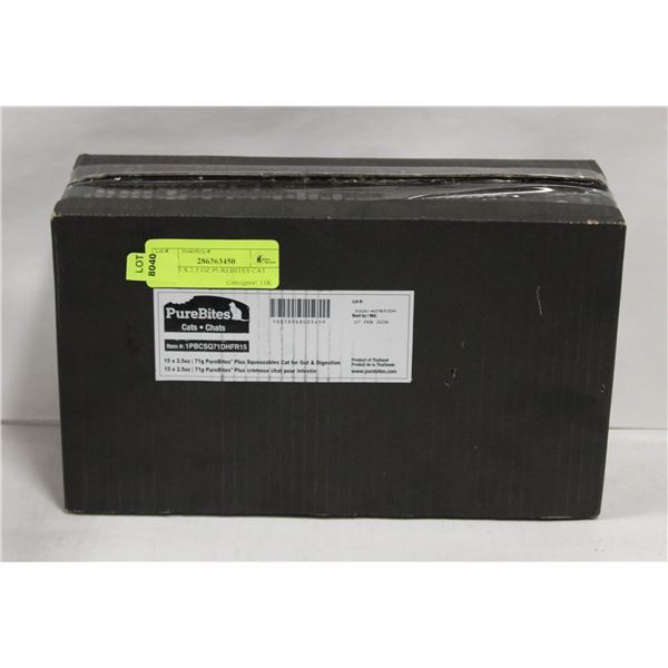 NEW 15 X 2.5 OZ PUREBITES CAT FOOD