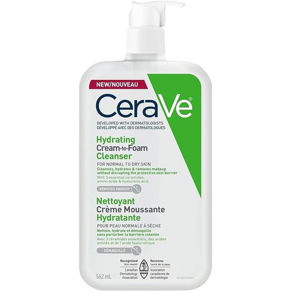 NEW 562ML CERAVE HYDRATING CREAM TO FOAM CLEANSER