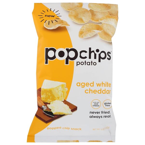 NEW CASE OF 6 POPCHIPS AGED WHITE CHEDDAR CHIPS