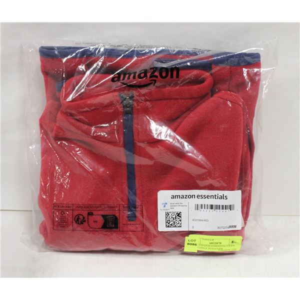 NEW AMAZON ESSENTIALS KIDS RED FLEECE PULLOVER