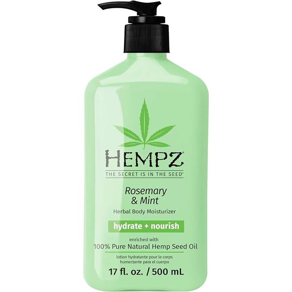 NEW 500ML HEMPZ ROSEMARY & MINT BODY MOISTURIZER