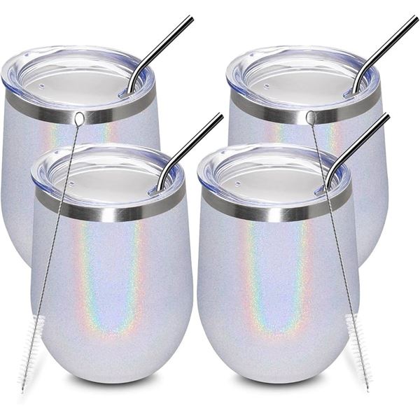 NEW 4 PACK OF MEWAY COLOR PORCELAIN WINE TUMBLERS