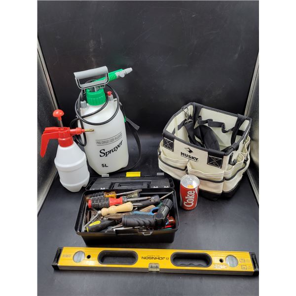 Tool Boxes, Sprayers & Level