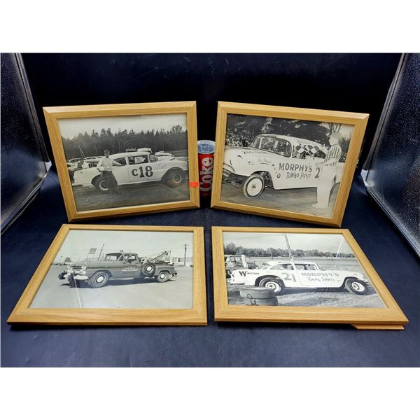 Framed Vintage Black & White Vehicle Photographs