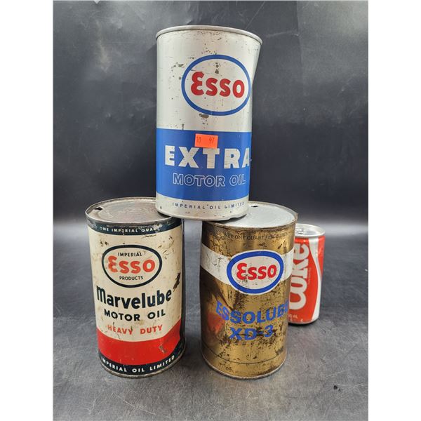 Vintage Esso Motor Oil Cans