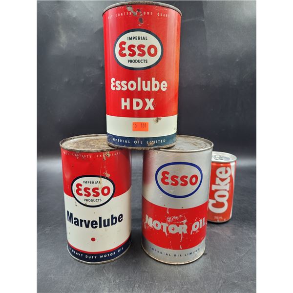 Vintage Esso Motor Oil & Lubricant Cans