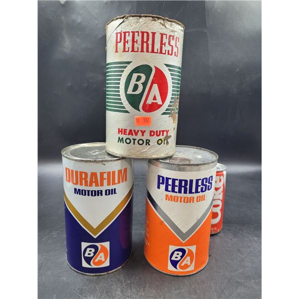 Vintage BA Motor Oil Cans