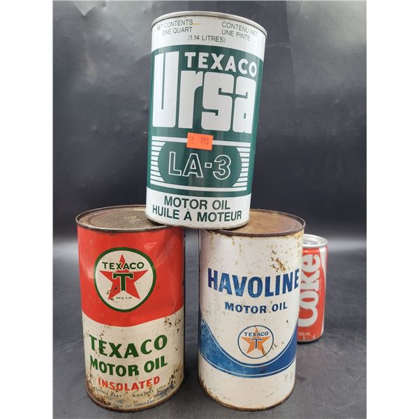 Vintage Texaco Motor Oil Cans
