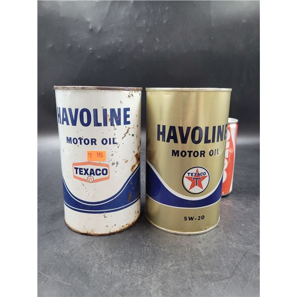 Vintage Texaco Motor Oil Cans