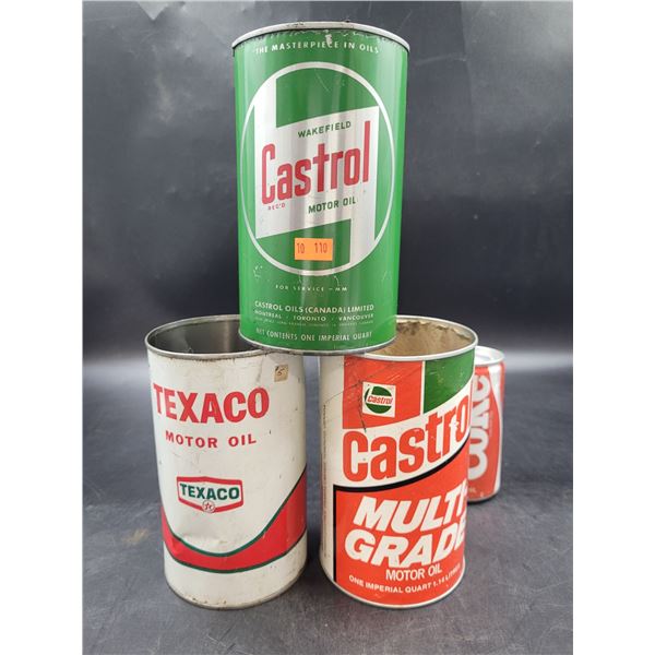 Vintage Castrol & Texaco Motor Oil Cans