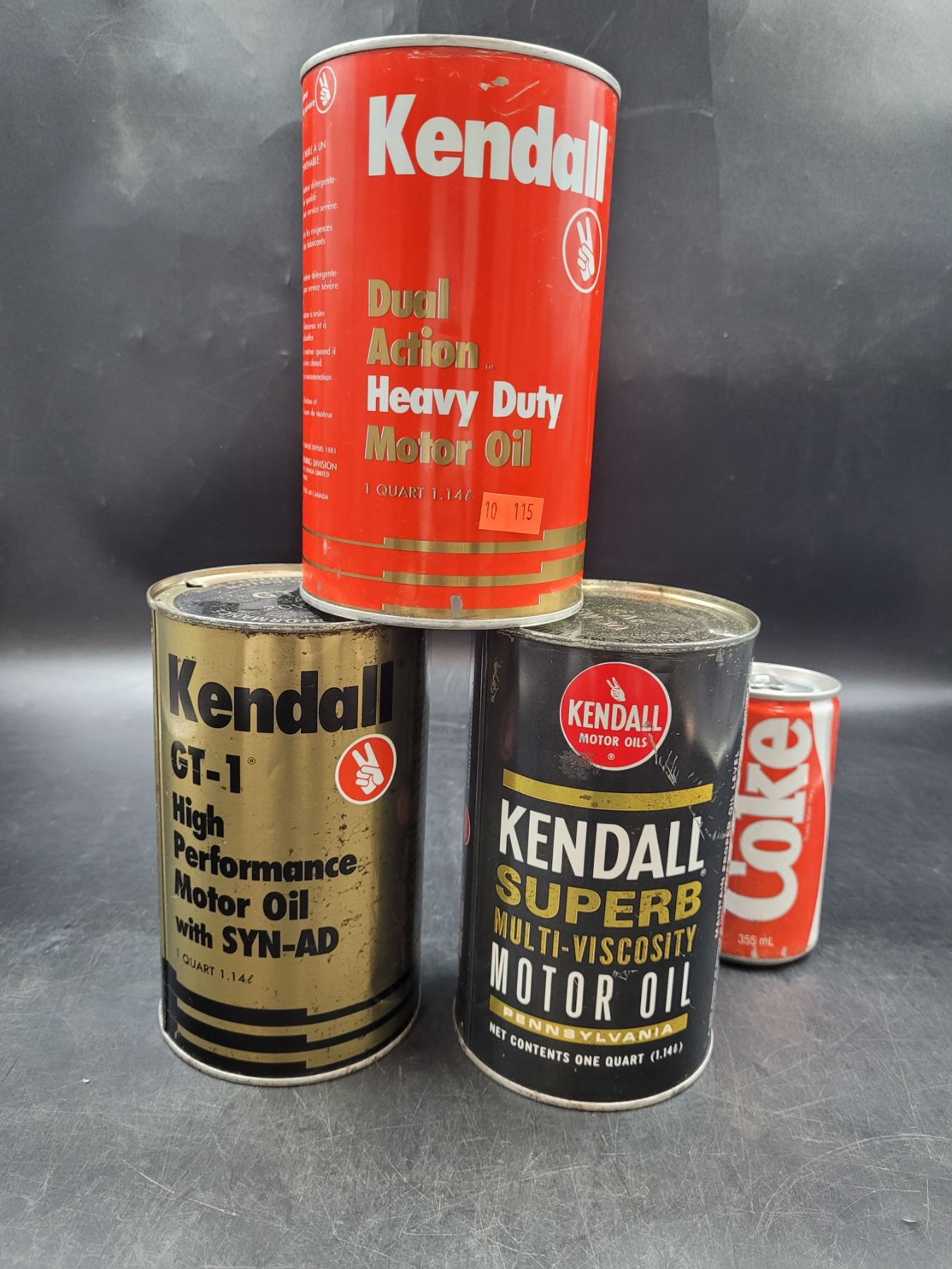 Vintage Kendall Motor Oil Cans