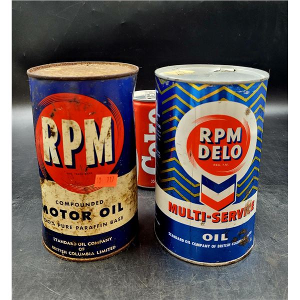 Vintage RPM Motor Oil Cans
