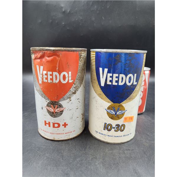Vintage Veedol Motor Oil Cans