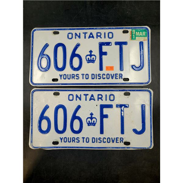Vintage Ontario License Plate Pair