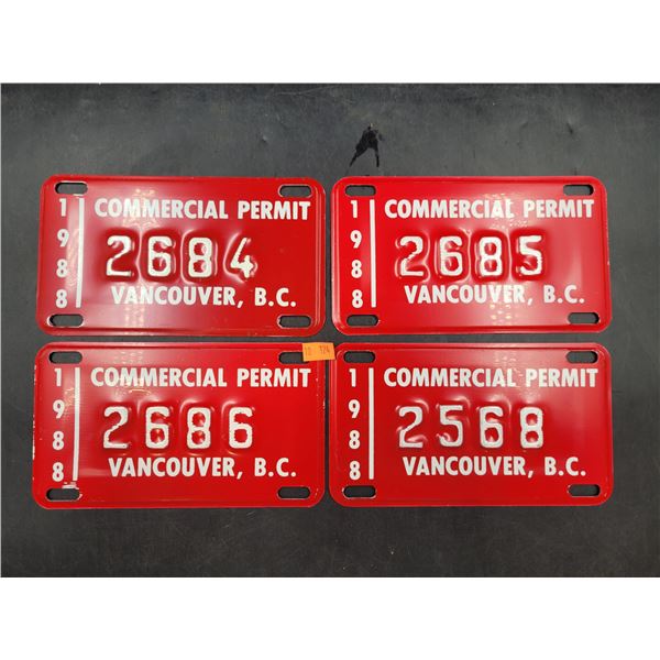 Vintage Vancouver Commercial Permit License Plates
