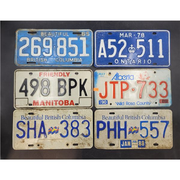 Vintage Canadian License Plates