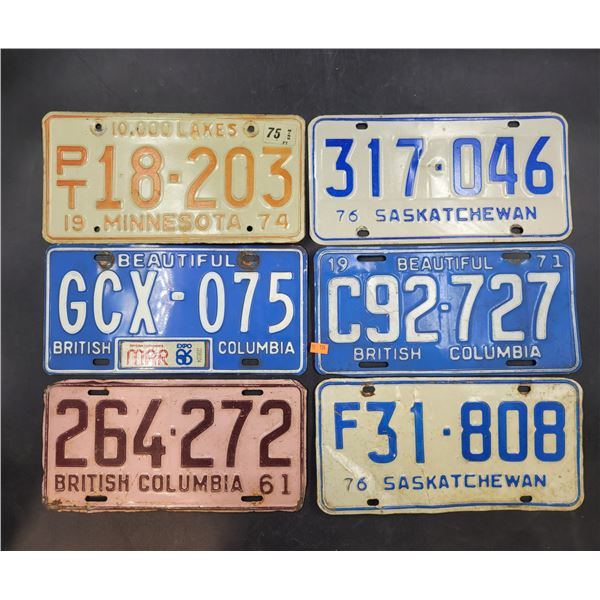 Vintage Canada & US License Plates