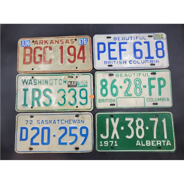 Vintage Canada & US License Plates
