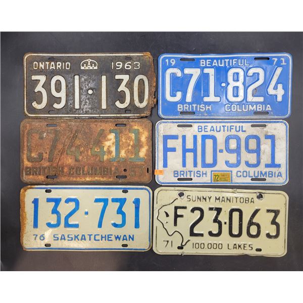 Vintage Canadian License Plates