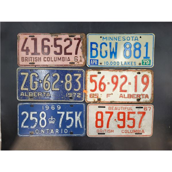 Vintage Canada & US License Plates