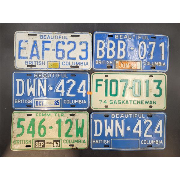 Vintage British Columbia License Plates