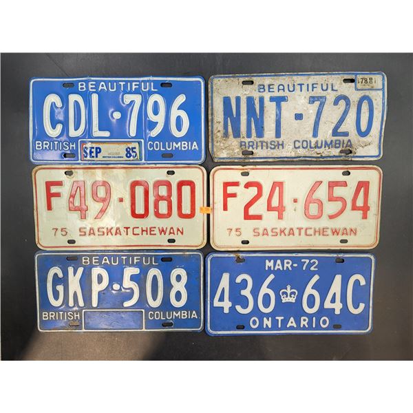 Vintage Canadian License Plates