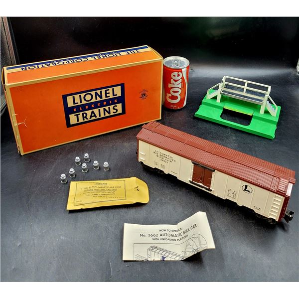 Lionel Trains No. 3662 Automatic Milk Car Made in USA