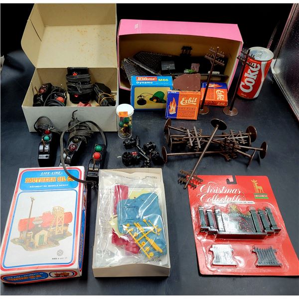 Model Railroad Switches, Oil Co. Building, & Accessories