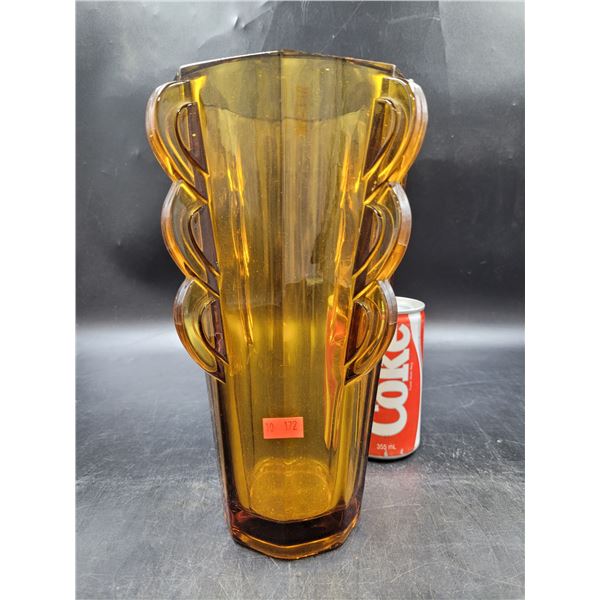 Art Deco Amber Glass Vase