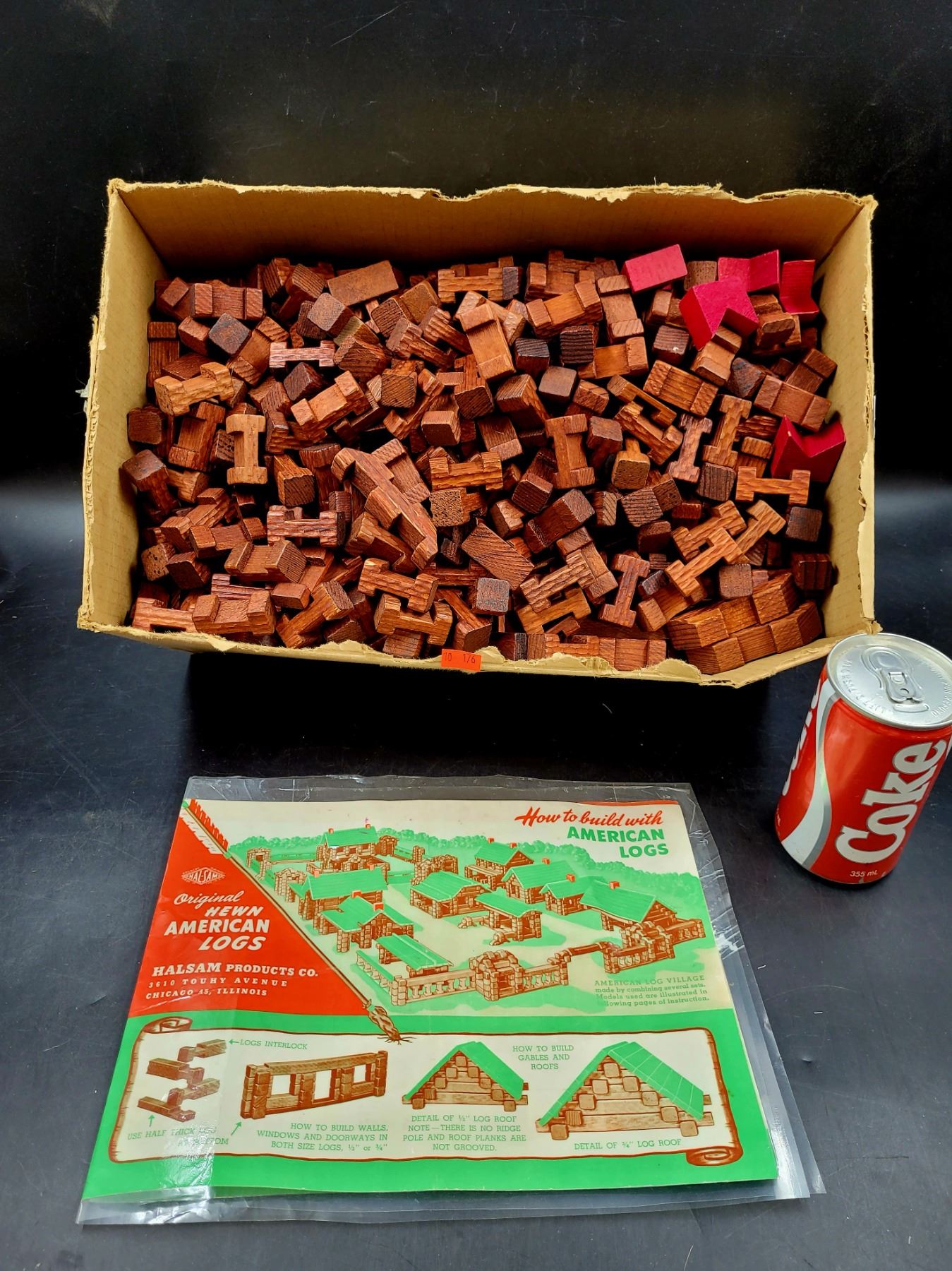 Vintage Halsam Products Co. Original American Logs Building Toy