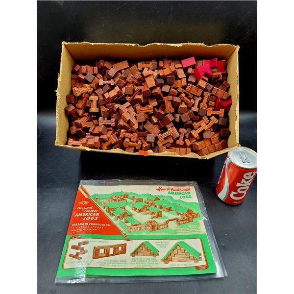 Vintage Halsam Products Co. Original American Logs Building Toy