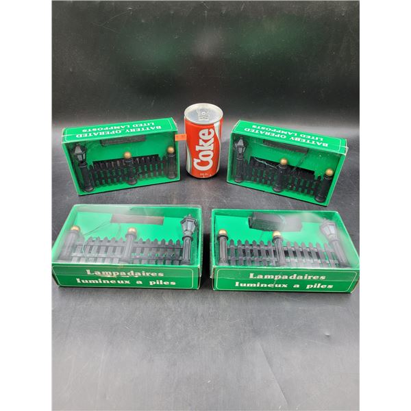 Model Train/Christmas Village Battery Operated Lighted Lamp Posts