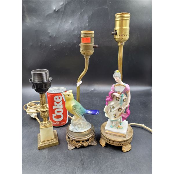 2 Ceramic Lamps & 1 Marble Lamp