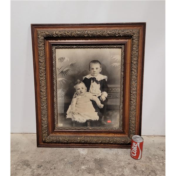 Framed Photograph of Victorian Children