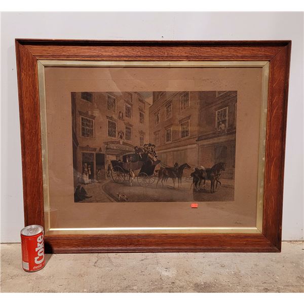 Framed "The Departure of the Diligence from Southampton" Print