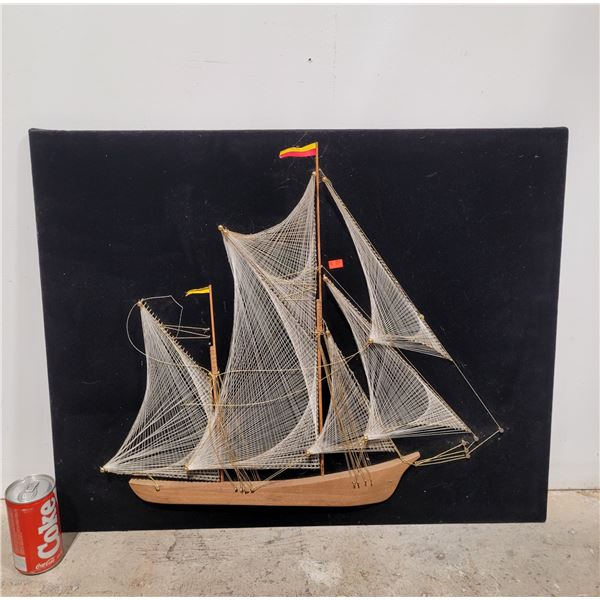 Vintage String Art on Velvet