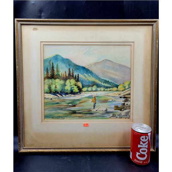 Vintage Original Watercolor Painting Darling's Pool - The Capilano