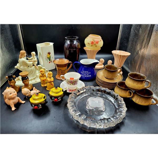 Vintage Figures, Vases, Teacups/Saucers, & Ashtray