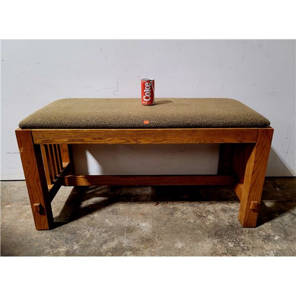 Upholstered Oak Bench
