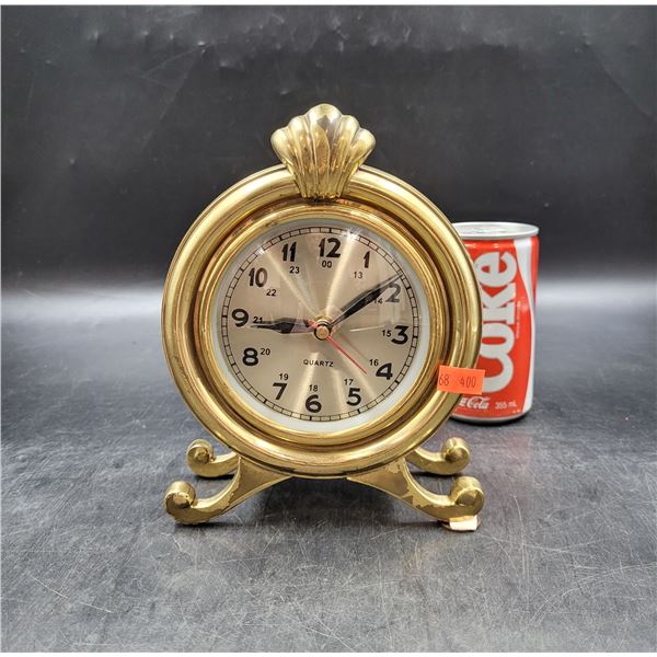 Vintage Heavy Brass Quartz Clock